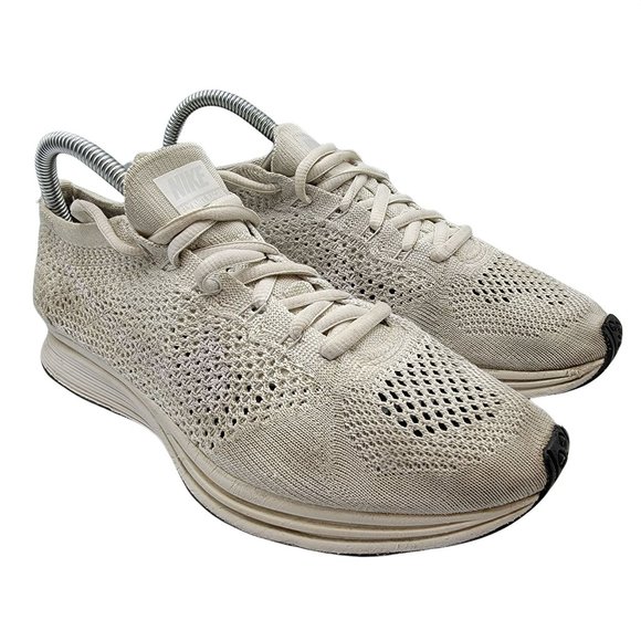 Nike Flyknit Racer Triple White Running Athletic Shoes Mens 8 - 526628-100 main image 7
